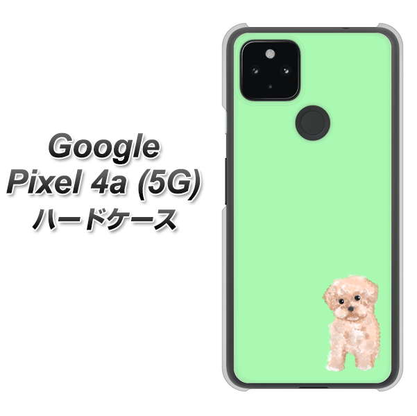 Google Pixel 4a (5G) 高画質仕上げ 背面印刷 ハードケース【YJ063 トイプードルアプリコット（グリーン）】