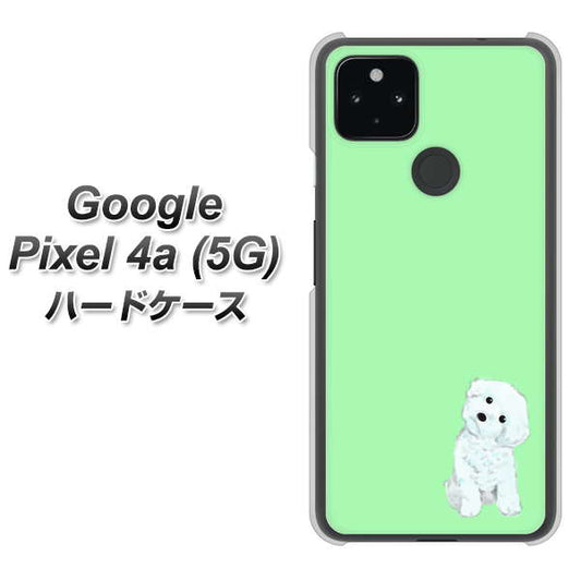 Google Pixel 4a (5G) 高画質仕上げ 背面印刷 ハードケース【YJ071 トイプードルホワイト（グリーン）】