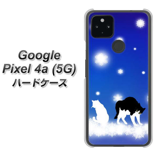 Google Pixel 4a (5G) 高画質仕上げ 背面印刷 ハードケース【YJ335 雪の結晶　はちわれ】