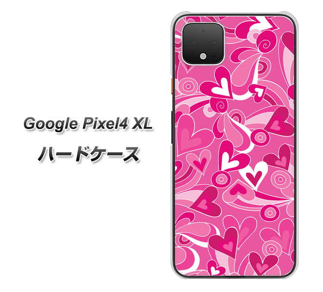 Google Pixel 4 XL 高画質仕上げ 背面印刷 ハードケース【383 ピンクのハート】