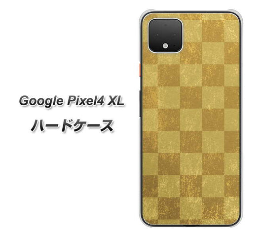 Google Pixel 4 XL 高画質仕上げ 背面印刷 ハードケース【619 市松模様－金（骨董風に傷んだイメージ）】