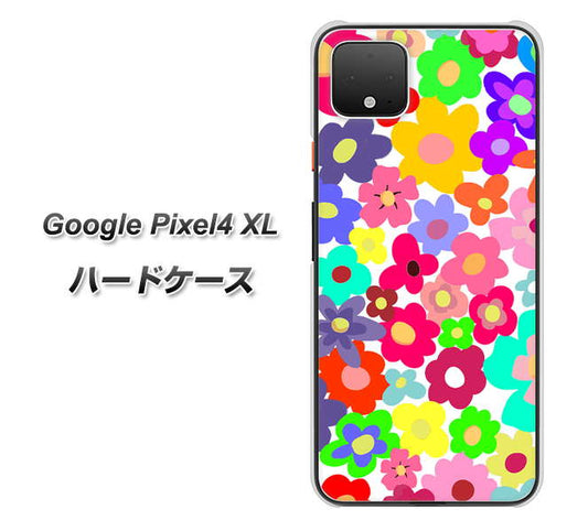 Google Pixel 4 XL 高画質仕上げ 背面印刷 ハードケース【782 春のルーズフラワーWH】