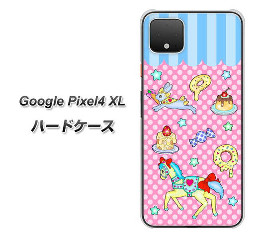 Google Pixel 4 XL 高画質仕上げ 背面印刷 ハードケース【AG827 メリーゴーランド（ピンク）】