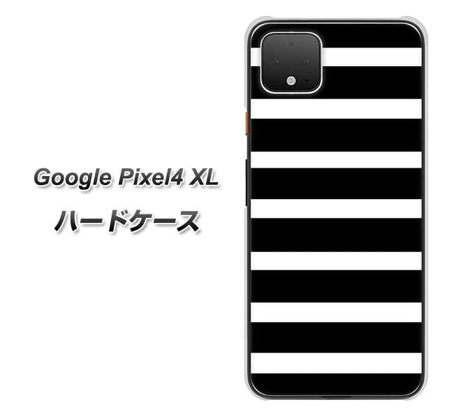 Google Pixel 4 XL 高画質仕上げ 背面印刷 ハードケース【EK879 ボーダーブラック(L)】