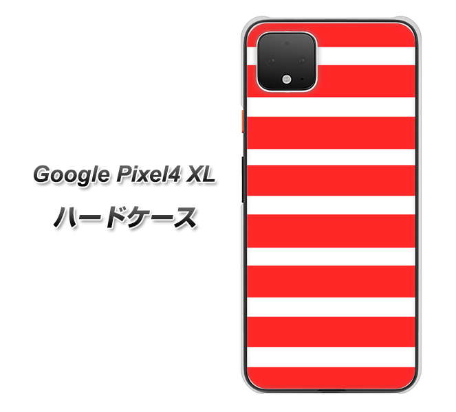 Google Pixel 4 XL 高画質仕上げ 背面印刷 ハードケース【EK881 ボーダーレッド】