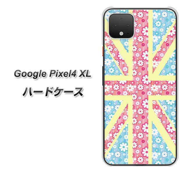 Google Pixel 4 XL 高画質仕上げ 背面印刷 ハードケース【EK895 ユニオンジャックパステルフラワー】