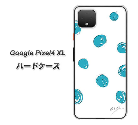 Google Pixel 4 XL 高画質仕上げ 背面印刷 ハードケース【OE839 手描きシンプル ホワイト×ブルー】