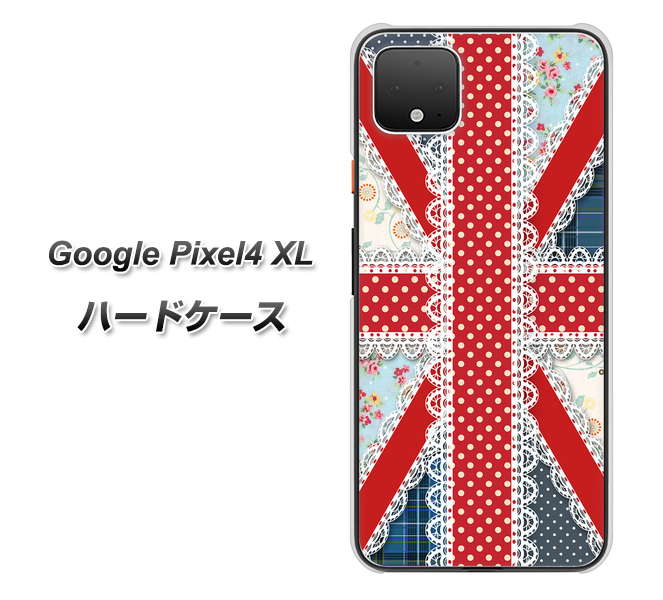 Google Pixel 4 XL 高画質仕上げ 背面印刷 ハードケース【SC805 ユニオンジャック レース】