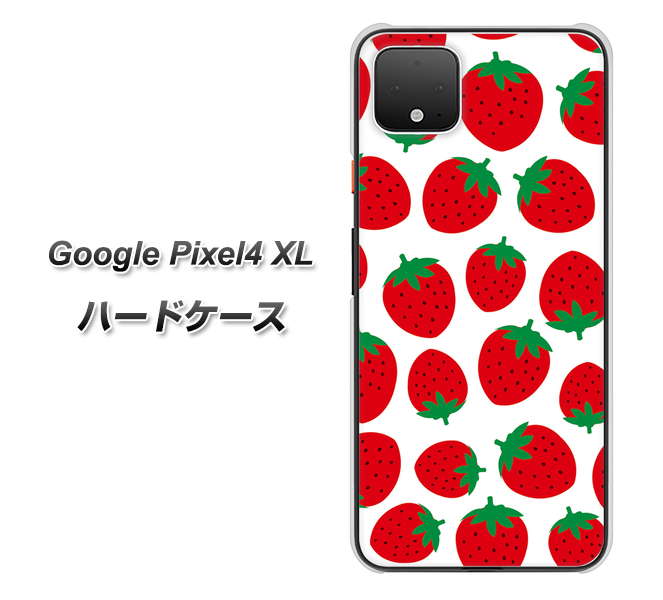 Google Pixel 4 XL 高画質仕上げ 背面印刷 ハードケース【SC811 小さいイチゴ模様 レッド】