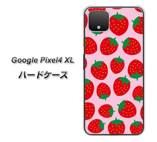 Google Pixel 4 XL 高画質仕上げ 背面印刷 ハードケース【SC813 小さいイチゴ模様 レッドとピンク】