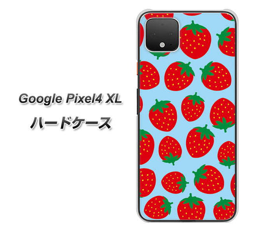 Google Pixel 4 XL 高画質仕上げ 背面印刷 ハードケース【SC814 小さいイチゴ模様 レッドとブルー】