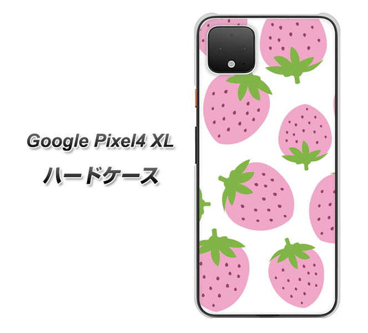 Google Pixel 4 XL 高画質仕上げ 背面印刷 ハードケース【SC816 大きいイチゴ模様 ピンク】