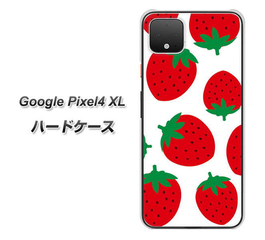 Google Pixel 4 XL 高画質仕上げ 背面印刷 ハードケース【SC818 大きいイチゴ模様レッド】