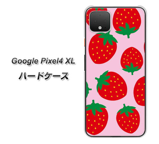 Google Pixel 4 XL 高画質仕上げ 背面印刷 ハードケース【SC820 大きいイチゴ模様レッドとピンク】
