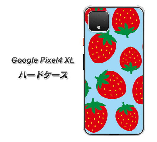 Google Pixel 4 XL 高画質仕上げ 背面印刷 ハードケース【SC821 大きいイチゴ模様レッドとブルー】