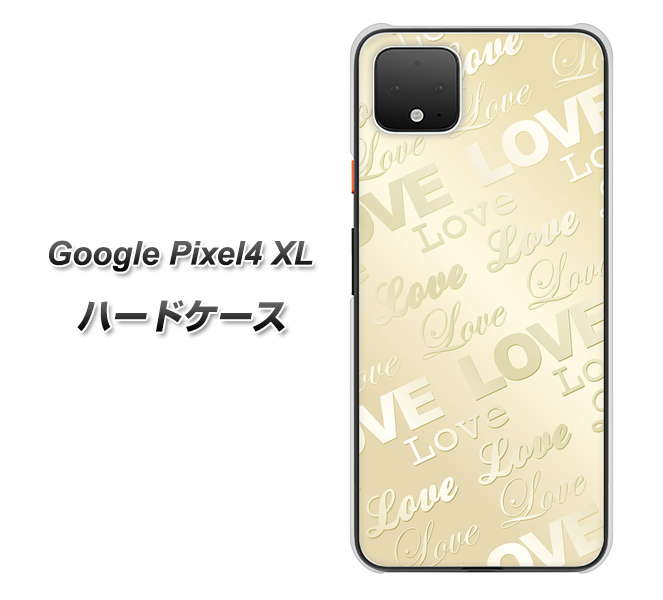 Google Pixel 4 XL 高画質仕上げ 背面印刷 ハードケース【SC840 エンボス風LOVEリンク(ヌーディーベージュ)】