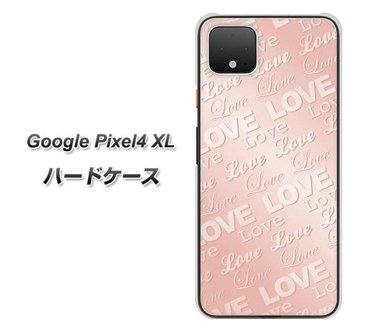 Google Pixel 4 XL 高画質仕上げ 背面印刷 ハードケース【SC841 エンボス風LOVEリンク（ローズピンク）】