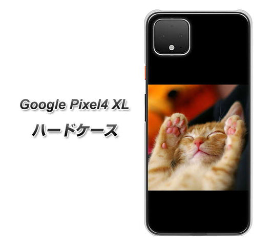 Google Pixel 4 XL 高画質仕上げ 背面印刷 ハードケース【VA804 爆睡するネコ】