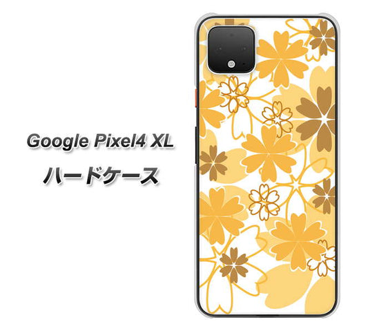 Google Pixel 4 XL 高画質仕上げ 背面印刷 ハードケース【VA959 重なり合う花　オレンジ】