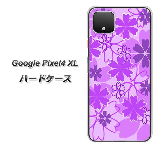 Google Pixel 4 XL 高画質仕上げ 背面印刷 ハードケース【VA960 重なり合う花　パープル】