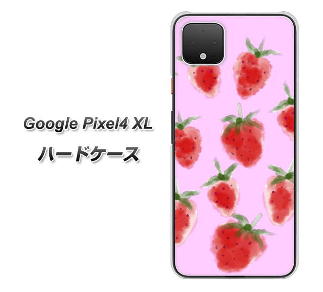 Google Pixel 4 XL 高画質仕上げ 背面印刷 ハードケース【YJ180 イチゴ 水彩180】