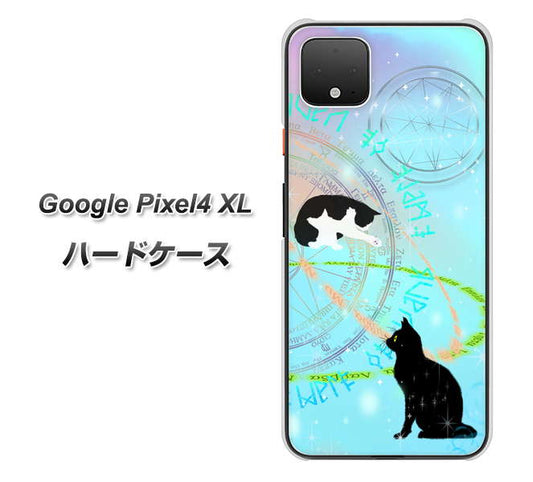 Google Pixel 4 XL 高画質仕上げ 背面印刷 ハードケース【YJ329 魔法陣猫　キラキラ　パステル】