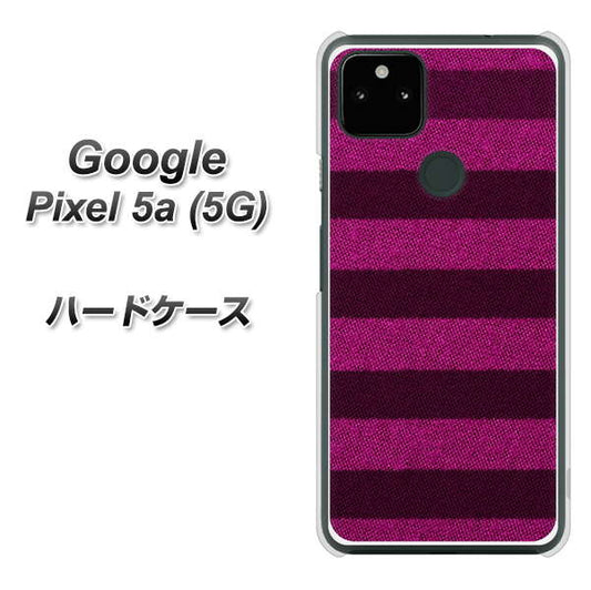 Google Pixel 5a (5G) 高画質仕上げ 背面印刷 ハードケース【534 極太ボーダーPK&NV】