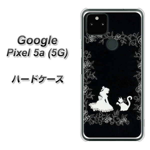 Google Pixel 5a (5G) 高画質仕上げ 背面印刷 ハードケース【1097 お姫様とネコ(モノトーン)】
