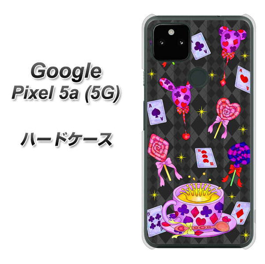 Google Pixel 5a (5G) 高画質仕上げ 背面印刷 ハードケース【AG818 トランプティー（黒）】