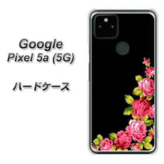 Google Pixel 5a (5G) 高画質仕上げ 背面印刷 ハードケース【VA826 バラのフレーム(黒)】
