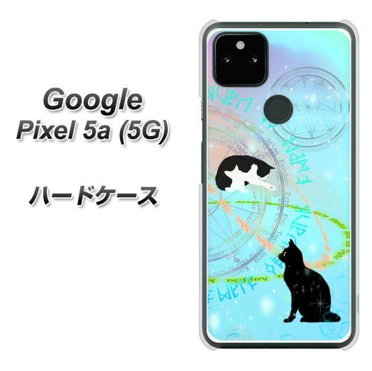 Google Pixel 5a (5G) 高画質仕上げ 背面印刷 ハードケース【YJ329 魔法陣猫　キラキラ　パステル】