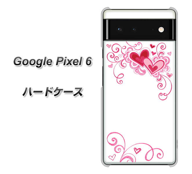 Google Pixel 6 高画質仕上げ 背面印刷 ハードケース【365 ハートフレーム】