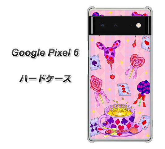Google Pixel 6 高画質仕上げ 背面印刷 ハードケース【AG817 トランプティー（ピンク）】