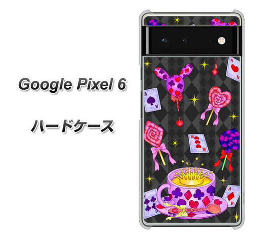 Google Pixel 6 高画質仕上げ 背面印刷 ハードケース【AG818 トランプティー（黒）】