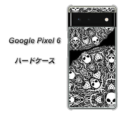 Google Pixel 6 高画質仕上げ 背面印刷 ハードケース【AG834 苺骸骨曼荼羅（黒）】