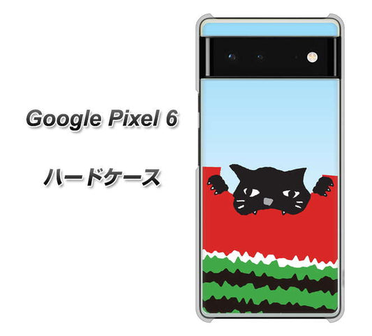 Google Pixel 6 高画質仕上げ 背面印刷 ハードケース【IA815 すいかをかじるネコ(大)】