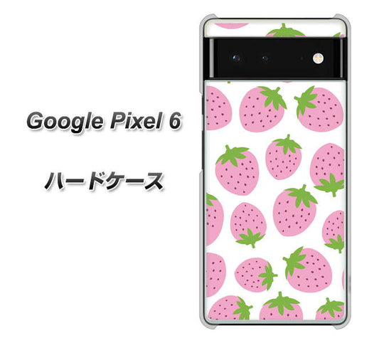 Google Pixel 6 高画質仕上げ 背面印刷 ハードケース【SC809 小さいイチゴ模様 ピンク】