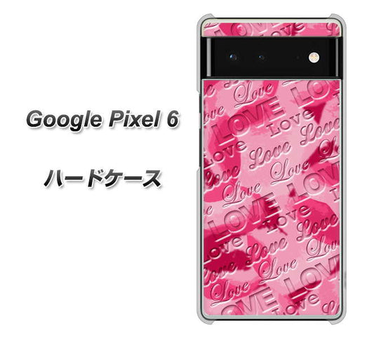Google Pixel 6 高画質仕上げ 背面印刷 ハードケース【SC845 フラワーヴェルニLOVE濃いピンク（ローズアンディアン）】