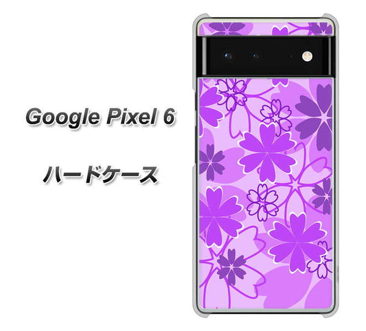 Google Pixel 6 高画質仕上げ 背面印刷 ハードケース【VA960 重なり合う花 パープル】