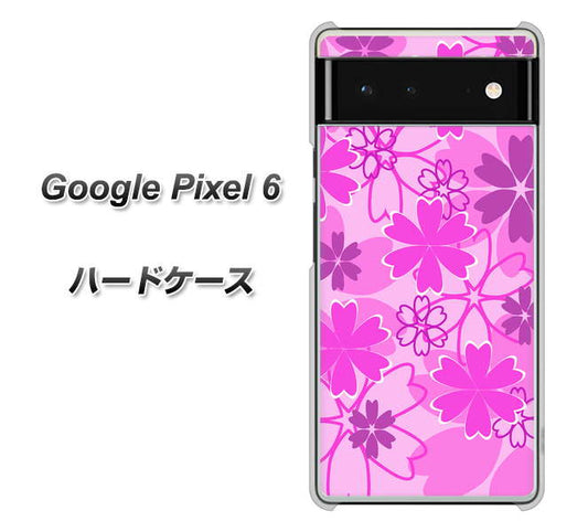 Google Pixel 6 高画質仕上げ 背面印刷 ハードケース【VA961 重なり合う花 ピンク】