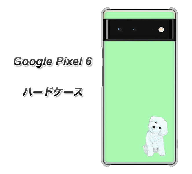 Google Pixel 6 高画質仕上げ 背面印刷 ハードケース【YJ071 トイプードルホワイト(グリーン)】