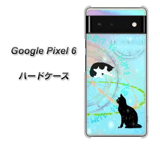 Google Pixel 6 高画質仕上げ 背面印刷 ハードケース【YJ329 魔法陣猫 キラキラ パステル】