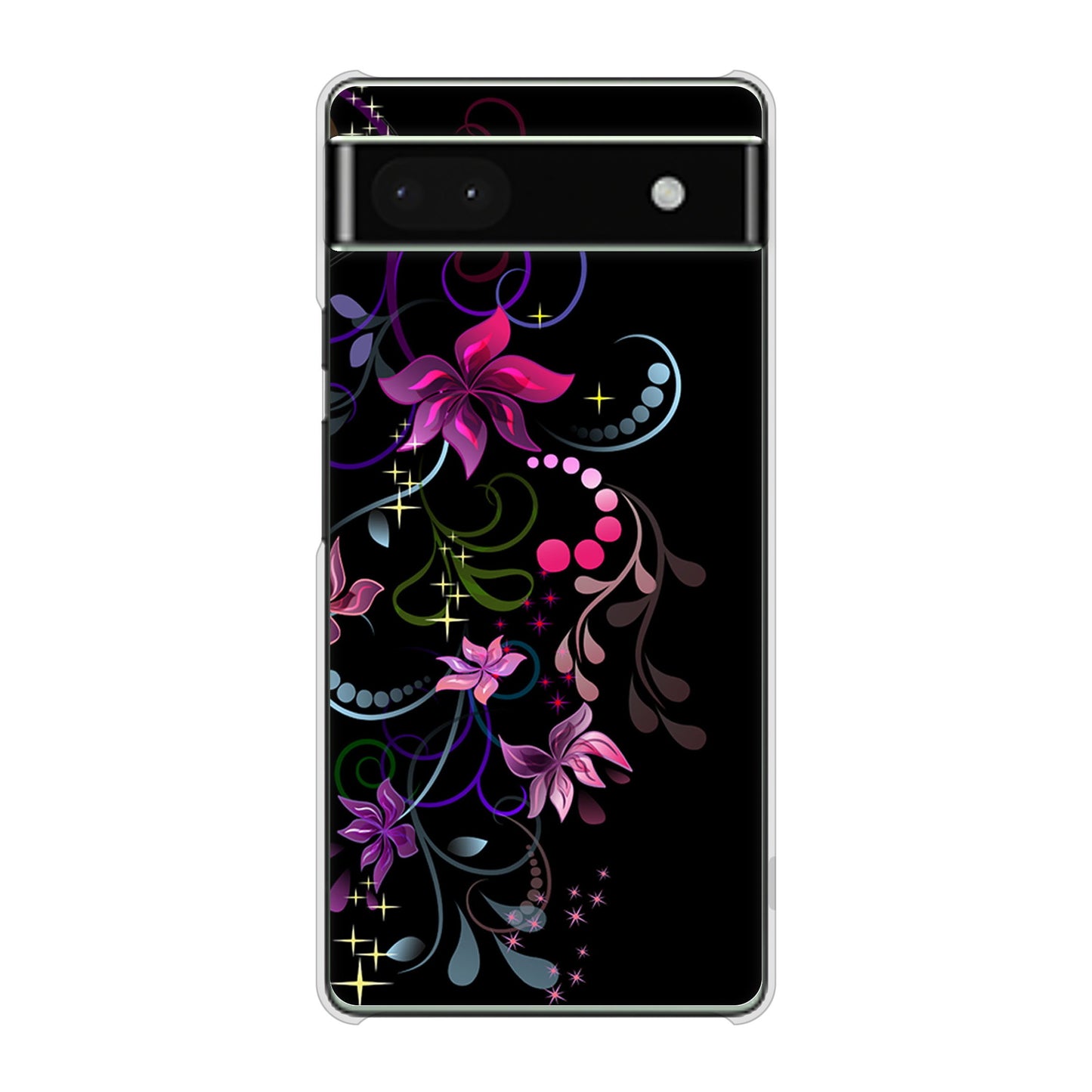 Google Pixel 6a 高画質仕上げ 背面印刷 ハードケース 【263 闇に浮かぶ華】