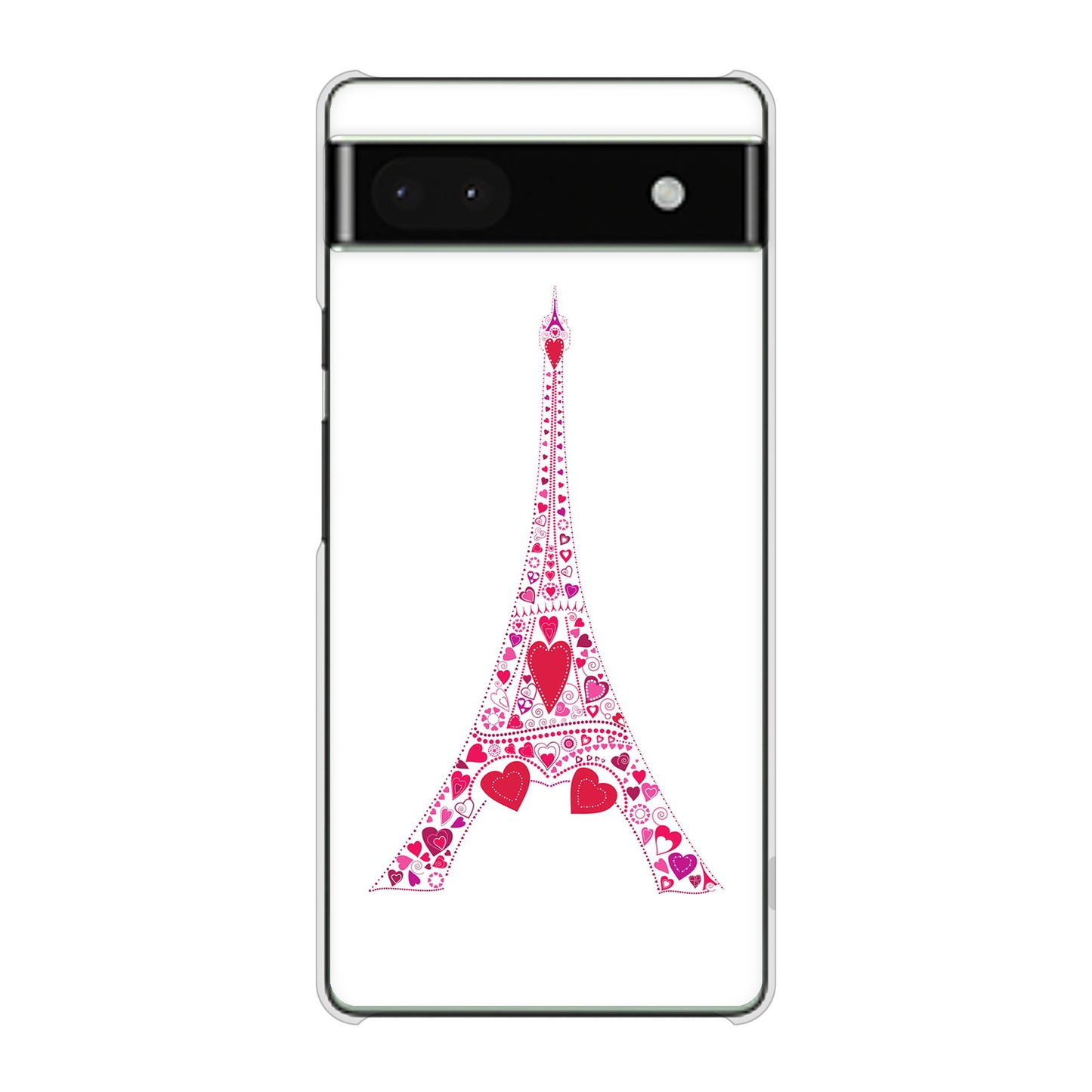 Google Pixel 6a 高画質仕上げ 背面印刷 ハードケース LOVE フランス