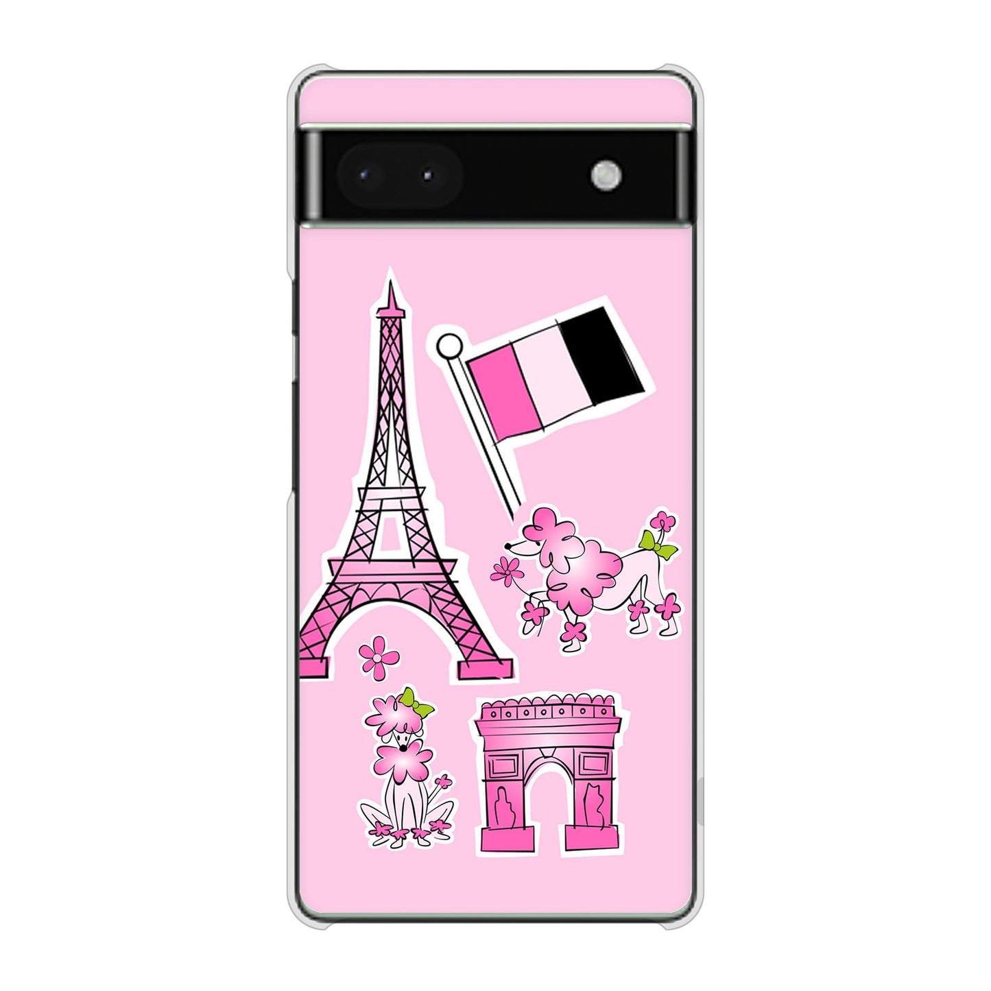 Google Pixel 6a 高画質仕上げ 背面印刷 ハードケース LOVE フランス