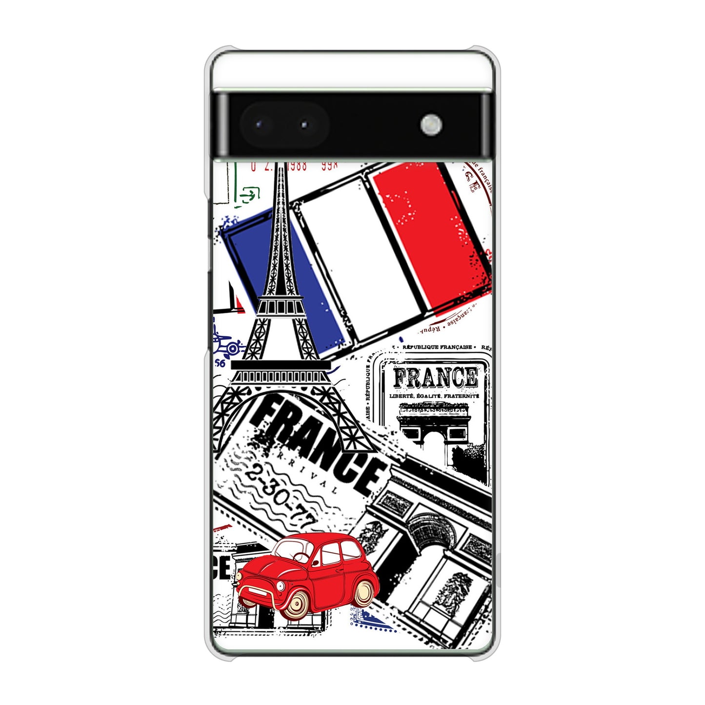 Google Pixel 6a 高画質仕上げ 背面印刷 ハードケース LOVE フランス