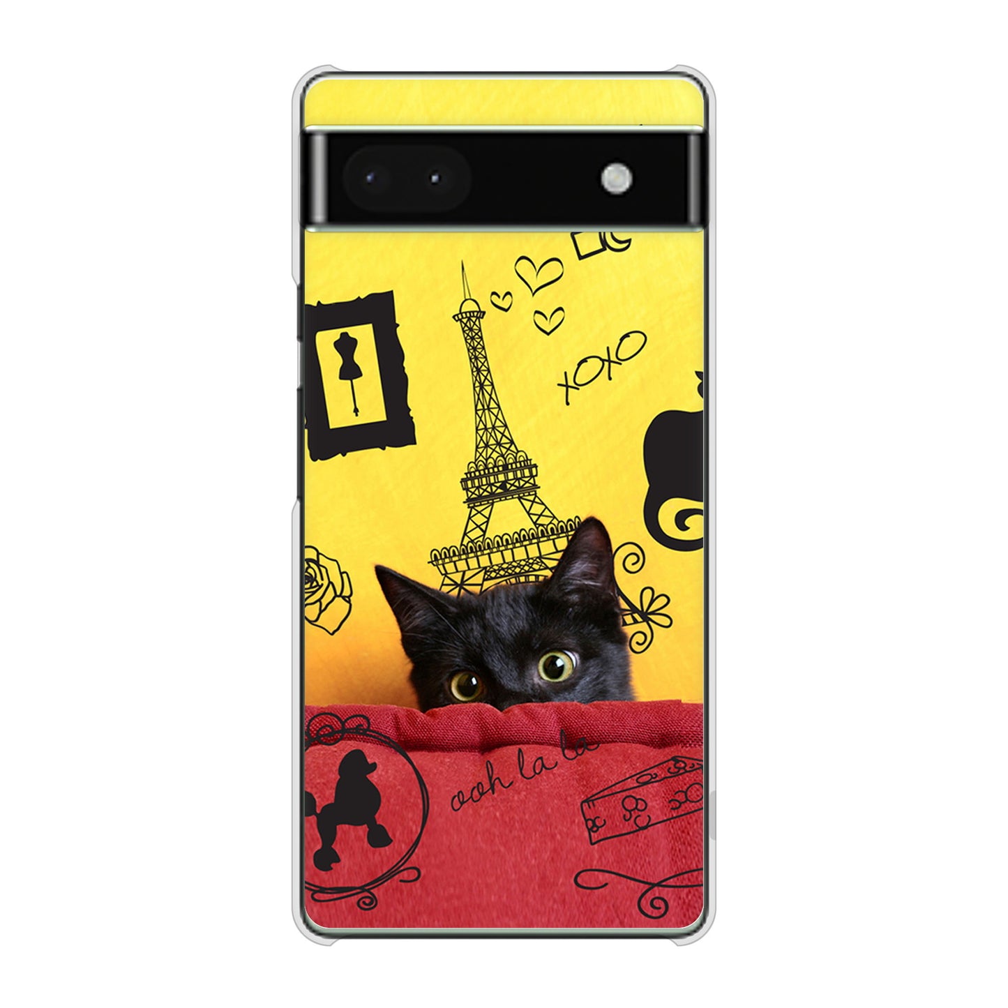 Google Pixel 6a 高画質仕上げ 背面印刷 ハードケース LOVE フランス