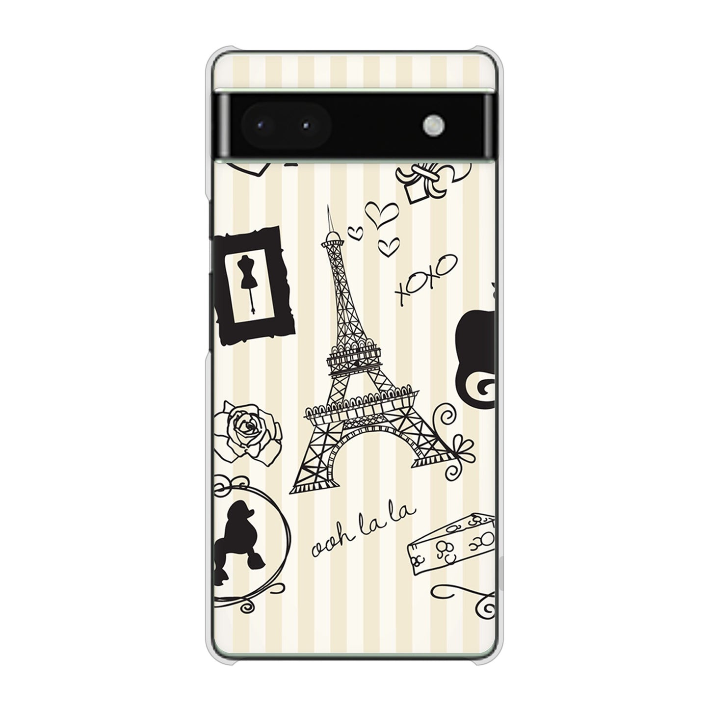 Google Pixel 6a 高画質仕上げ 背面印刷 ハードケース LOVE フランス