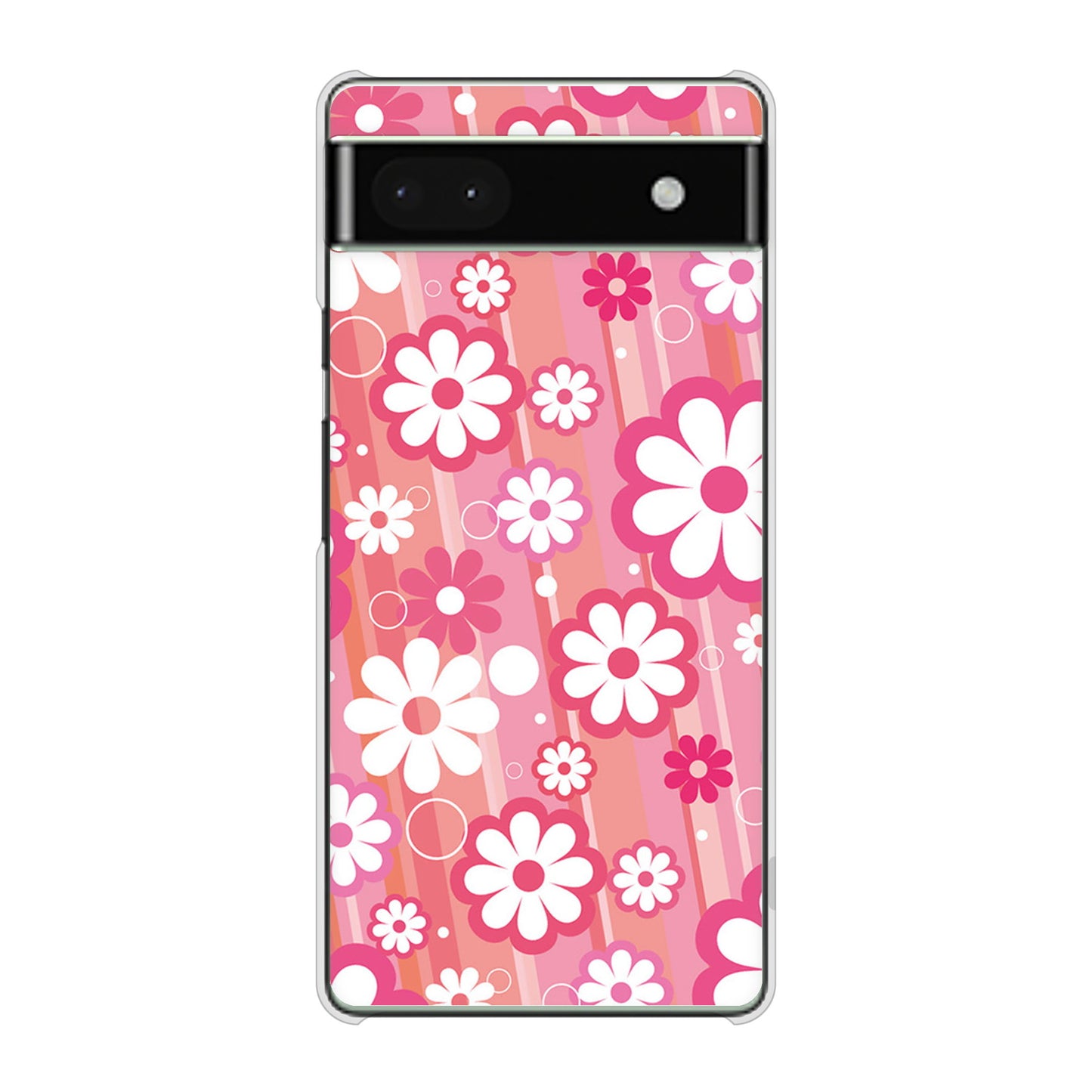 Google Pixel 6a 高画質仕上げ 背面印刷 ハードケース 【751 マーガレット(ピンク系)】