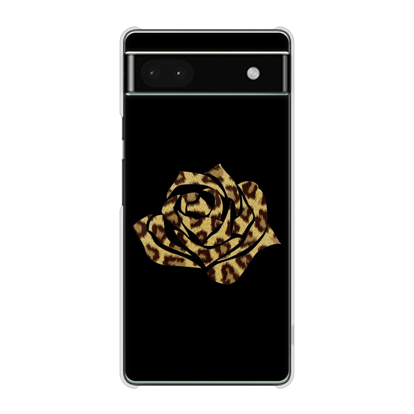 Google Pixel 6a 高画質仕上げ 背面印刷 ハードケース 【1184 ヒョウのバラ(茶)】